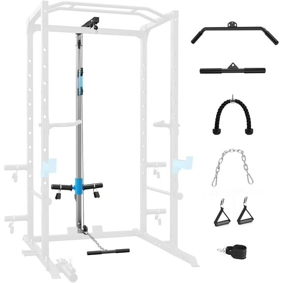 LAT Pull Down Attachment for Power Cage, Multi-Functional Power Rack Optional Cable Pulley System for Home Gym, Addition for Power Cage(LAT Pull Down Attachment Only)