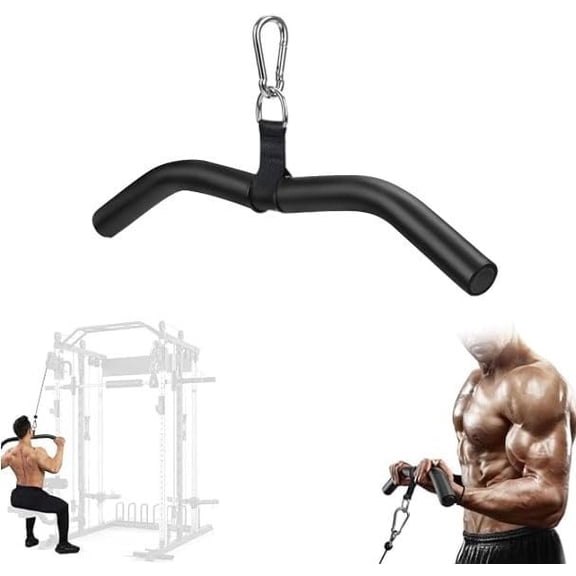 LAT Pull Down Bar Attachment:LAT Pulldown Tricep Bar for Strength   Gym  Machine -  & Triceps Press Down Handle with EVA Sponge Non-Slip Grip for Pulley System