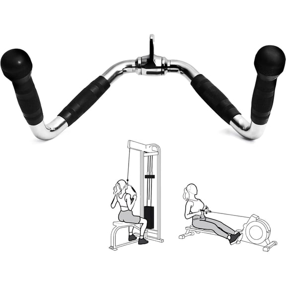 LAT Pull Down Bar Attachment: LAT Pulldown Tricep Bar for Strength - Multi-Exerciser Machine Attachment Bar