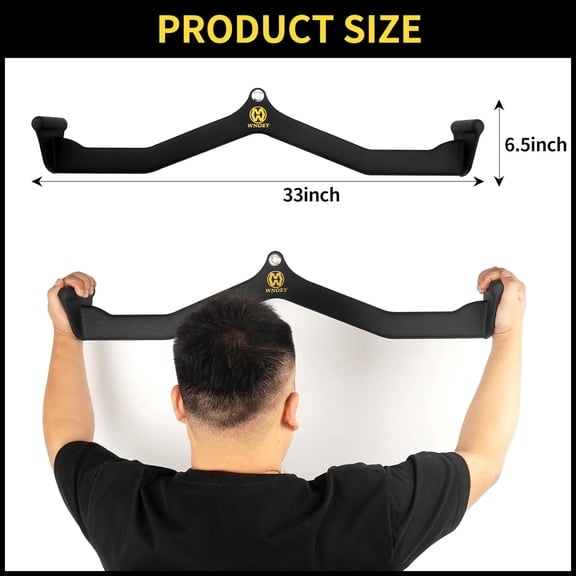 LAT Pulldown Attachment, Back Tricep Bar Strength Training, Handle Grips LAT Pull Down Bar Press Down Exercises, Cable Machine Accessories, Cable Back Attachments for Home Gym