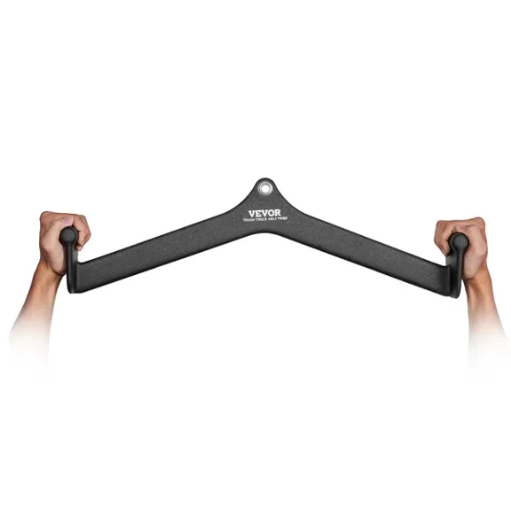 LAT Pulldown Attachment Cable Machine Rowing V Bar Attachment Tricep Pull Down Bar Back Strength Training Rubber Coated Handle Grip Bicep Curl Tricep Lat Pulldown Bar for Home Gym Fitness