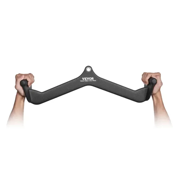 LAT Pulldown Attachment Cable Machine Rowing V Bar Attachment Tricep Pull Down Bar Back Strength Training Rubber Coated Handle Grip Bicep Curl Tricep Lat Pulldown Bar for Home Gym Fitness