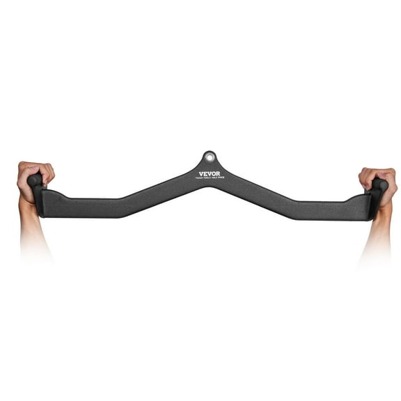 LAT Pulldown Attachment Cable Machine Rowing V Bar Tricep Pull Down Bar Back Strength Training Rubber Coated Handle Grip Bicep Curl Tricep Lat Pulldown Bar for Home Gym Fitness