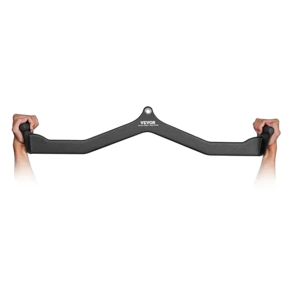 LAT Pulldown Attachment Cable Machine Rowing V Bar Tricep Pull Down Bar Back Strength Training Rubber Coated Handle Grip Bicep Curl Tricep Lat Pulldown Bar for Home Gym Fitness