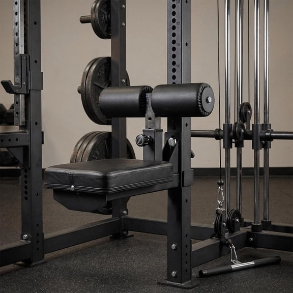 LAT Pulldown Seat with Adjustable Leg Support, Thickened PU Cushion, Heavy Duty Steel Structure for Home Gym Upper Body Strength Training, 4-Level Height 7-18cm, Universal 26mm Hole