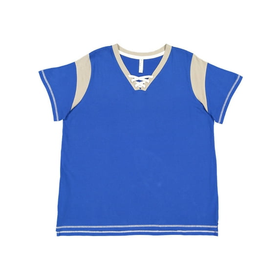 Women's Curvy Lace Up Fine Jersey Tee