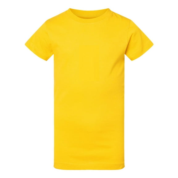 LAT Sportswear 2616 Girls Fine Jersey Longer Length T-Shirt- Yellow - Medium