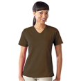 thumbnail image 1 of LAT Sportswear 3587 Ladies V-Neck T-Shirt - Brown, Medium, 1 of 4