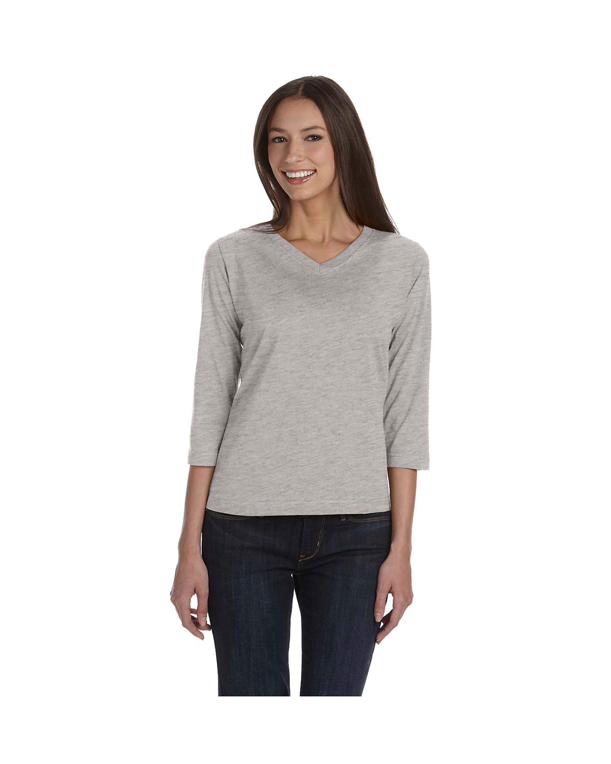 LAT Sportswear Women's Ringspun V-Neck T-Shirt, Style 3577 - Walmart.com