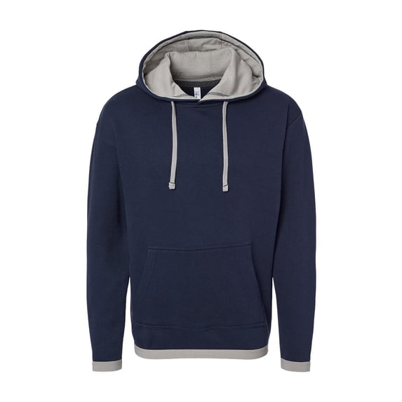 LAT - The Statement Fleece Hoodie - 6996 - Navy/ Titanium - Size: S
