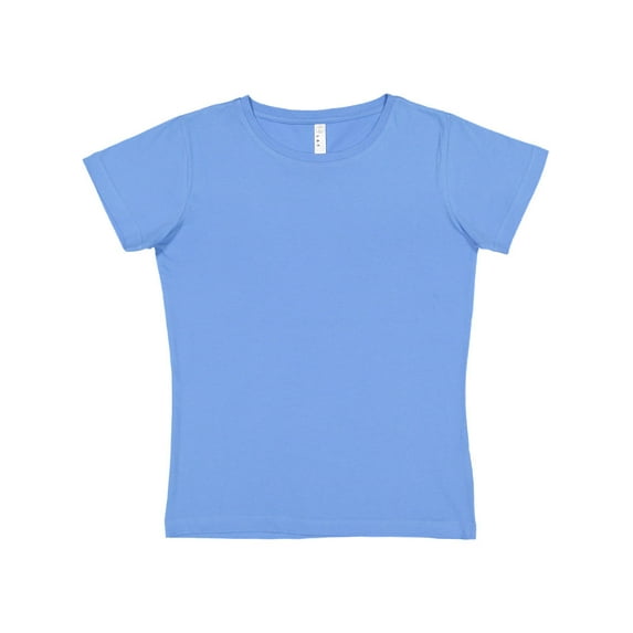 LAT Women 100% Cotton Jersey Crew Neck Short Sleeve Tee (3516) Carolina Blue, 3X