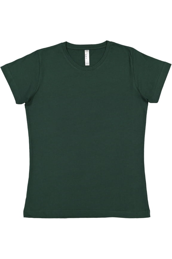 LAT Women 100% Cotton Jersey Crew Neck Short Sleeve Tee (3516) Forest, 2X