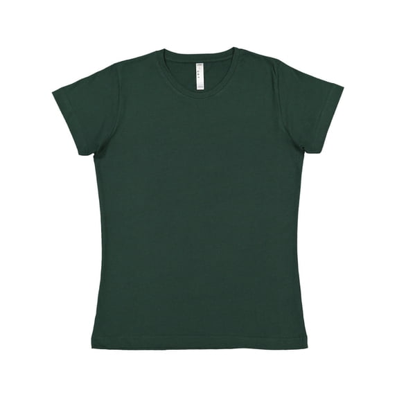 LAT Women 100% Cotton Jersey Crew Neck Short Sleeve Tee (3516) Forest, 3X