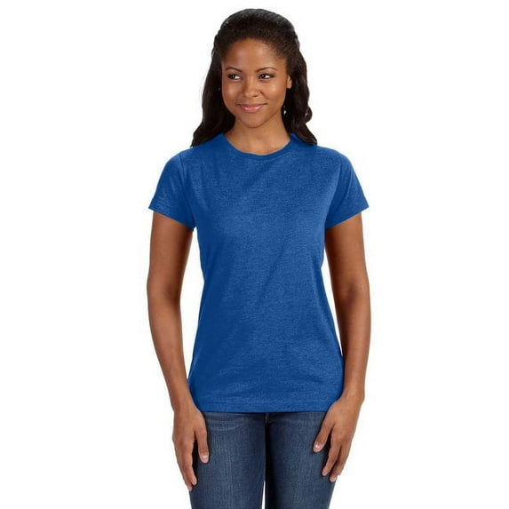LAT Women 100% Cotton Jersey Crew Neck Short Sleeve Tee (3516) Vintage Royal, 3X