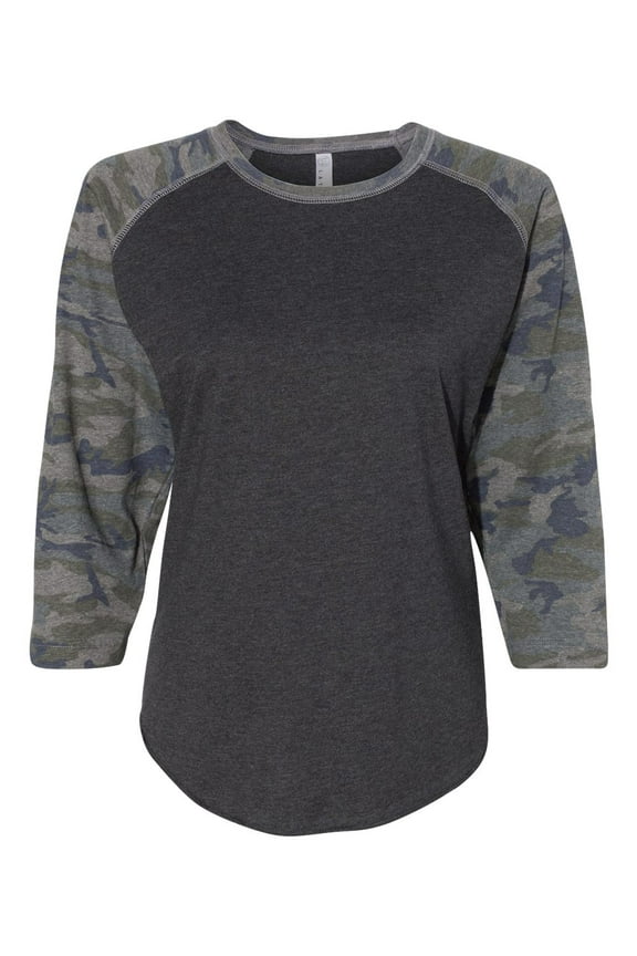 LAT Women�'s Baseball Fine Jersey Three-Quarter Sleeve Tee