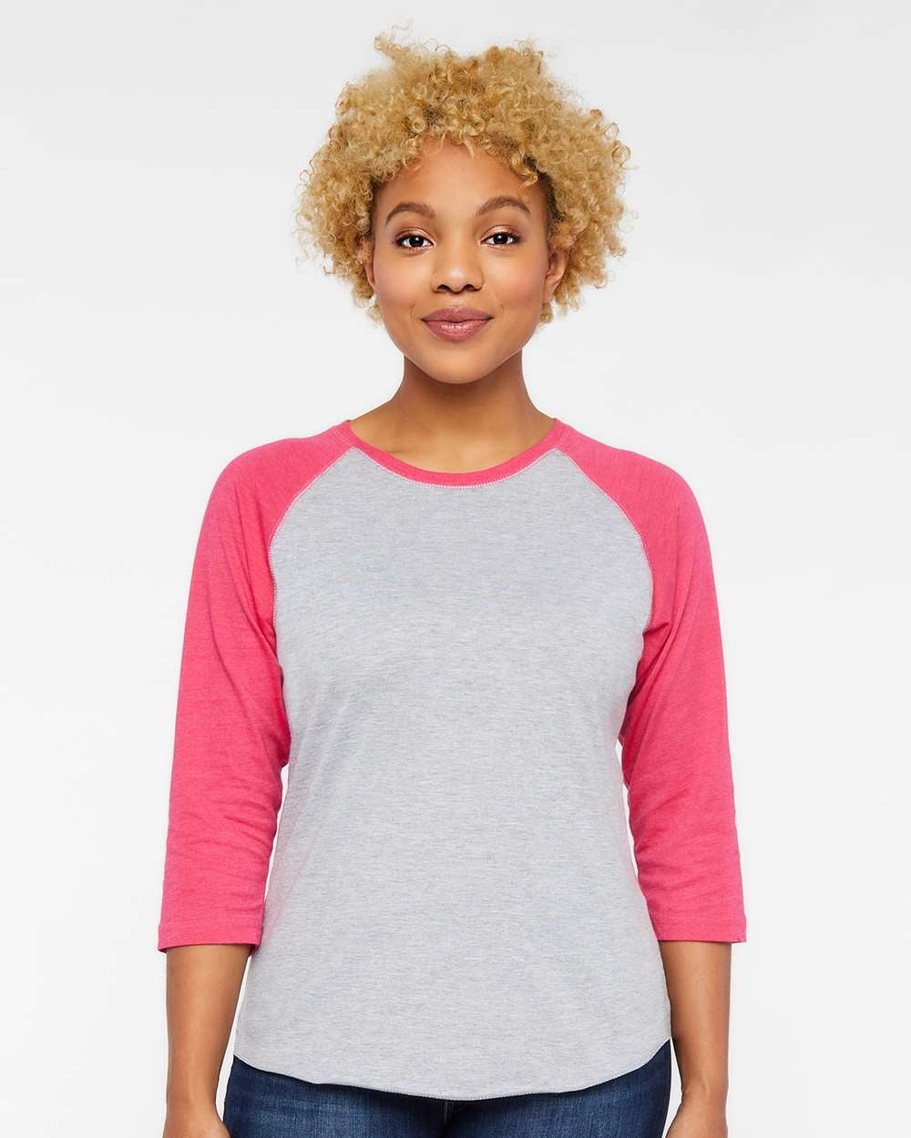 LAT Women Baseball Fine Jersey ThreeQuarter Sleeve Tee