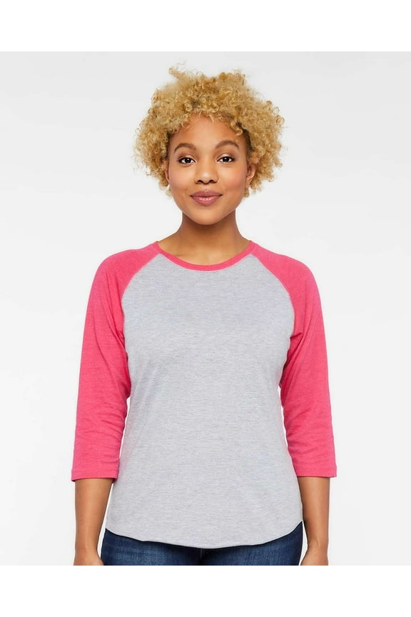 LAT Women�'s Baseball Fine Jersey Three-Quarter Sleeve Tee