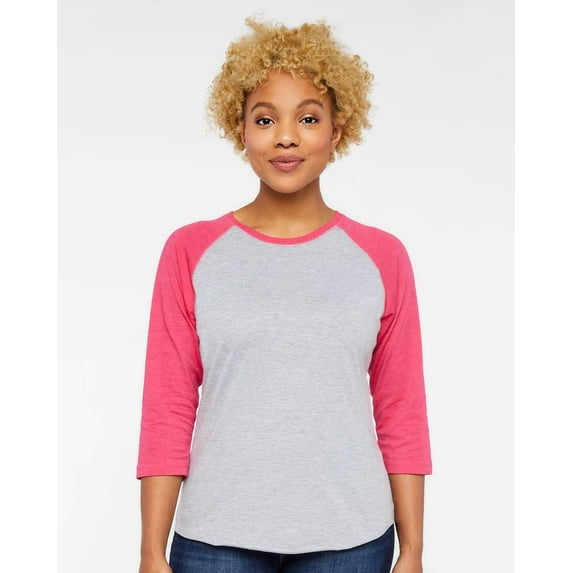 LAT Women�'s Baseball Fine Jersey Three-Quarter Sleeve Tee