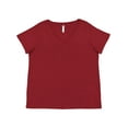 thumbnail image 1 of LAT Curvy Collection Women's Fine Jersey V-Neck Tee, 1 of 3