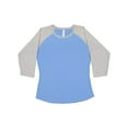 thumbnail image 1 of LAT Women's Baseball Fine Jersey Three-Quarter Sleeve Tee in Carolina Blue/ Vintage Heather S | 3530, 1 of 4