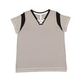 thumbnail image 1 of LAT Women's Curvy Gameday Lace Up T-Shirt - TITANM/ BLK/ WHT - 18-20, 1 of 2