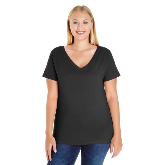 LAT Women's Curvy V-Neck T-Shirt - 3807