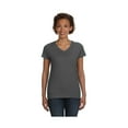 thumbnail image 1 of LAT Women's Designer Longer Length Ribbed V-Neck Jersey T-Shirt, Style 3507, 1 of 1