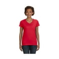 thumbnail image 1 of LAT Women's Designer Longer Length Ribbed V-Neck Jersey T-Shirt, Style 3507, 1 of 1