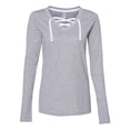thumbnail image 1 of LAT - Women's Fine Jersey Lace-Up Long Sleeve T-Shirt - 3538, 1 of 5