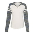 thumbnail image 1 of LAT Women's Fine Jersey Mash Up Long Sleeve T-Shirt Size up to 2XL, 1 of 3