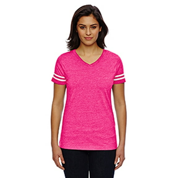 LAT Women's Football V-Neck Fine Jersey Tee
