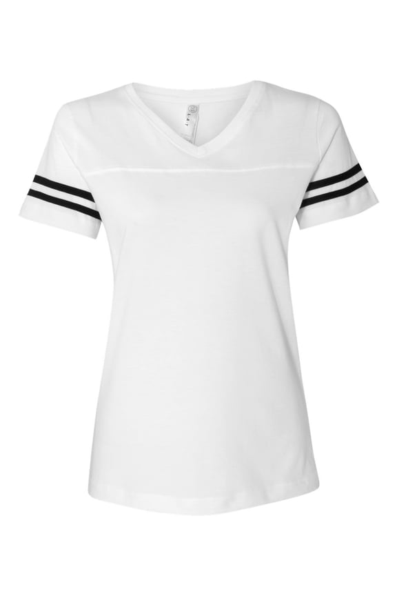 LAT Women's Football V-Neck Fine Jersey Tee