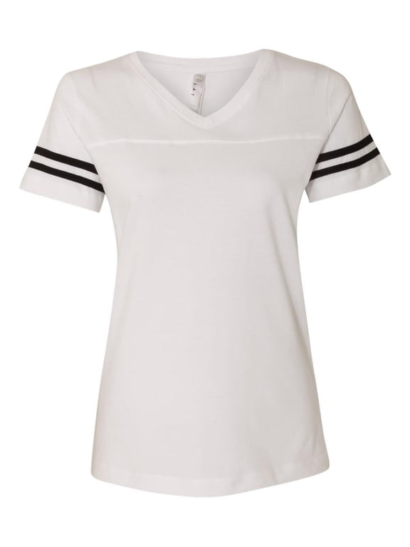 LAT Women's Football V-Neck Fine Jersey Tee