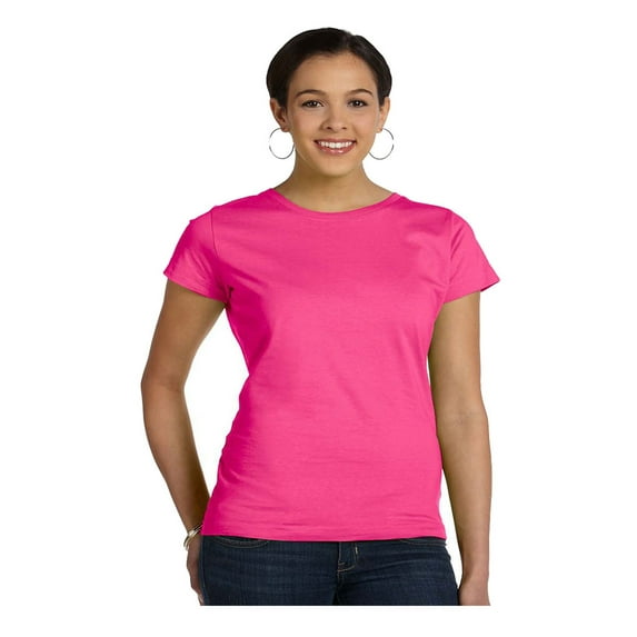 LAT Women's Taped Neck Longer Length Fine Jersey T-Shirt, Style 3516