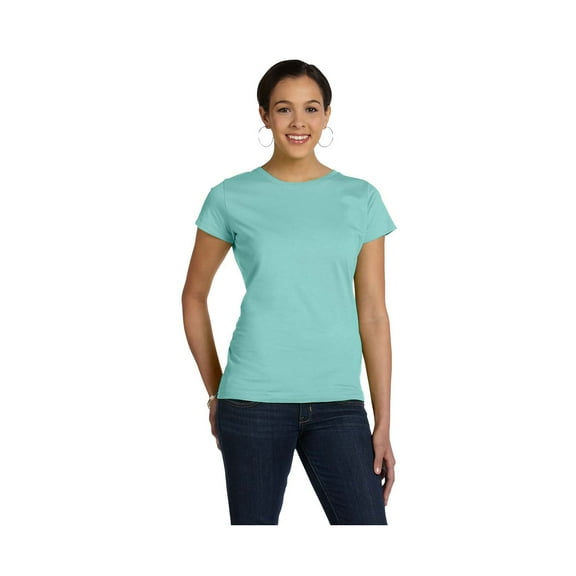 LAT Women's Taped Neck Longer Length Fine Jersey T-Shirt, Style 3516