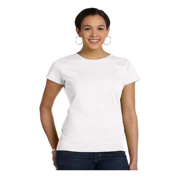 LAT Women's Taped Neck Longer Length Fine Jersey T-Shirt, Style 3516