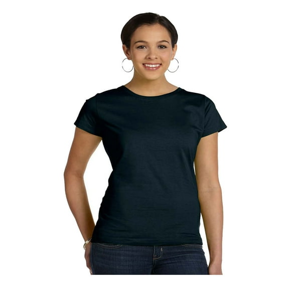 LAT Women's Taped Neck Longer Length Fine Jersey T-Shirt, Style 3516