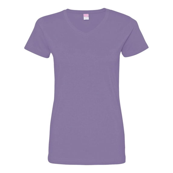 LAT Women's V-Neck Fine Jersey Tee Size up to 3XL