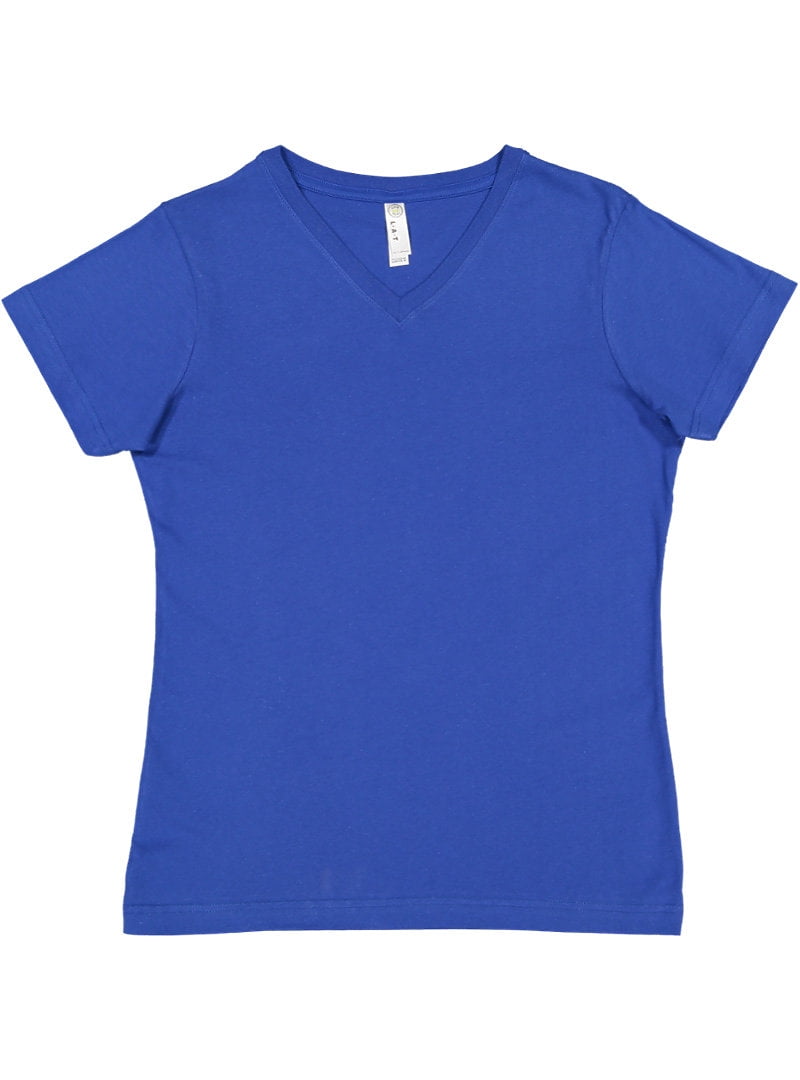 LAT Women's V-Neck Fine Jersey Tee Size up to 3XL - Walmart.com