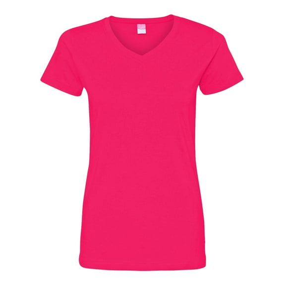 LAT Women's V-Neck Fine Jersey Tee Size up to 3XL