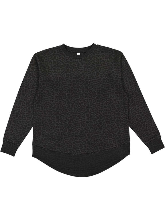 LAT - Women's Weekend Fleece - 3525 - Black Leopard - Size: M