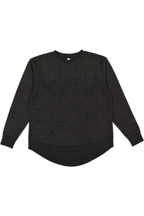 LAT - Women's Weekend Fleece - 3525 - Black Leopard - Size: M