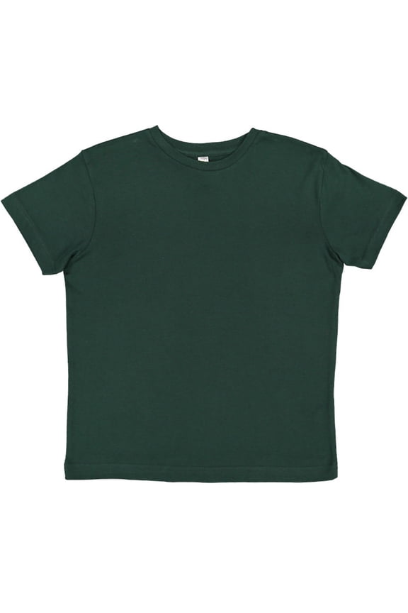 LAT Youth 100% Cotton Jersey Crew Neck Short Sleeve Tee, Forrest, Large