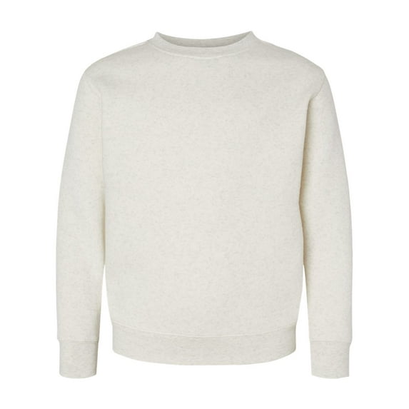 LAT Youth Crewneck Sweatshirt Boys & Girls | Kids Long Sleeve Fleece Top, Natural Heather, Medium
