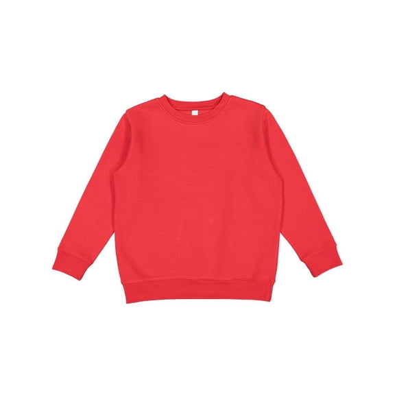 LAT Youth Crewneck Sweatshirt Boys & Girls | Kids Long Sleeve Fleece Top, Red, Medium