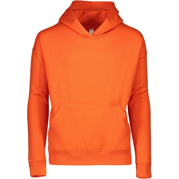 LAT Youth Fleece Hoodie Boy & Girl | Pullover Hooded Kids Sweatshirt with Pouch Pocket,X-Large - Orange