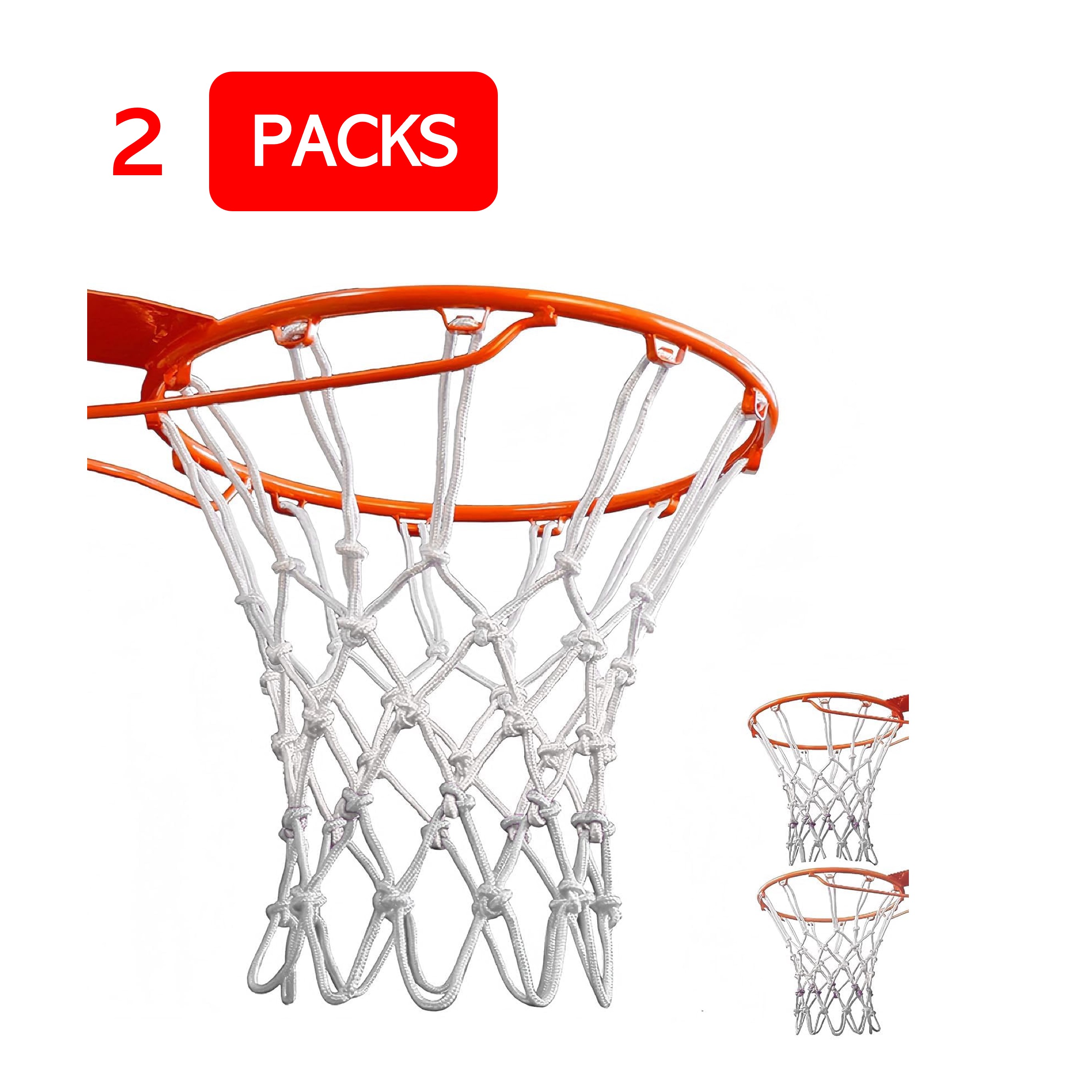 LATA 2 Packs HeavyDuty Polyester Basketball Net Replacement with 5