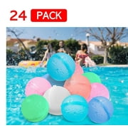LATA 24 Reusable and Quick Fill Water Balloons, Silicone Refillable and Self-Sealing, Upgraded Version