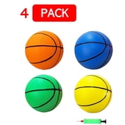 LATA 6" PVC Mini Basketballs for Indoor Hoops, Pools, and Parties - 4 Pack with Pump