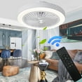 thumbnail image 1 of LATATA Ceiling Fan with Light,Low Profile Ceiling Fans with Light and Remote,Modern Enclosed 6 Speeds Fan Lights,19" Smart Reversible 8 Bladeless Ceiling Fans with Flush Mount for Bedroom, 1 of 10
